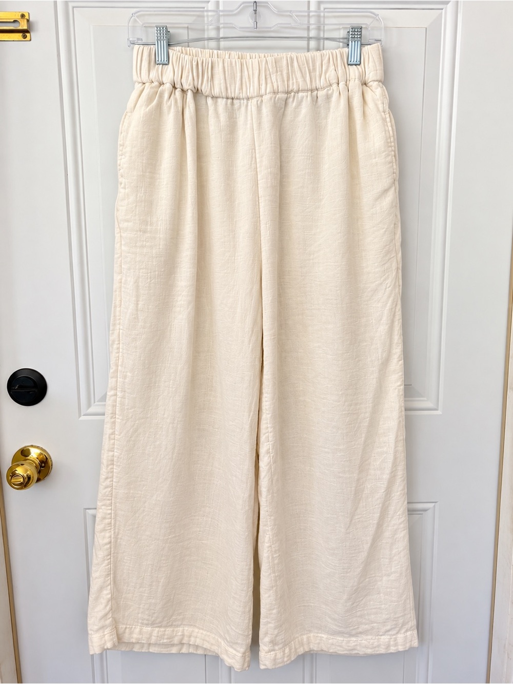 Billabong cream Linen wide leg pants